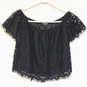 Express Black Lace Women's Top